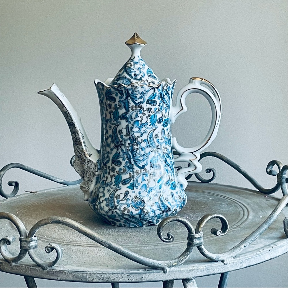 Lefton China Vintage Hand Painted Coffee / Tea Pot # NE1972